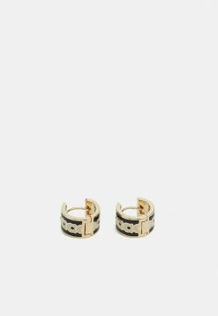 Coach HOOP EARRINGS - Earrings - Gold-coloured/black