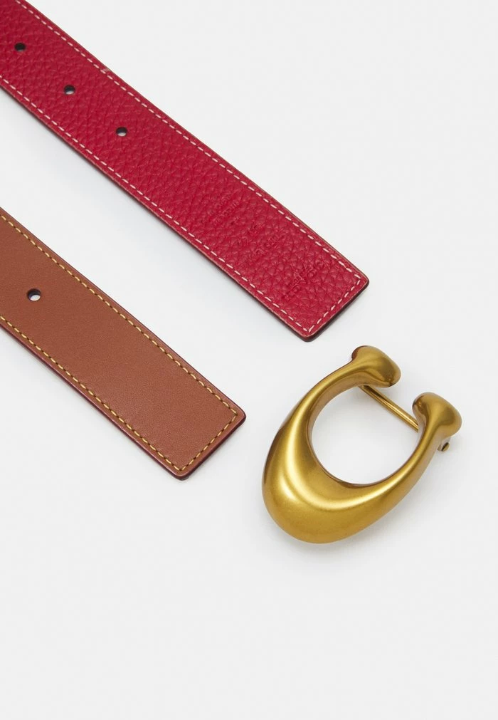 Coach SCULPTED REVERSIBLE BELT - Belt - Saddle/red 3 Coach SCULPTED REVERSIBLE BELT - Belt - Saddle/red - Image 3